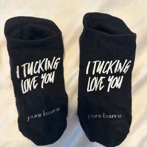 Pure Barre Sticky Socks “ I Tucking Love You “